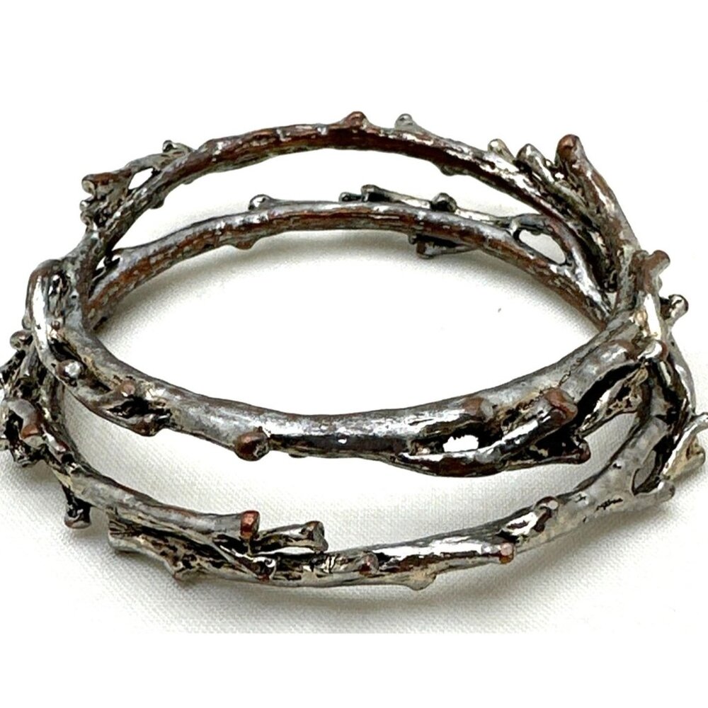 Twig Branch Vine Bangle Bracelets Two Toned Nature Inspired